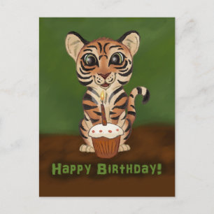 Födelsedag Tiger Vykort