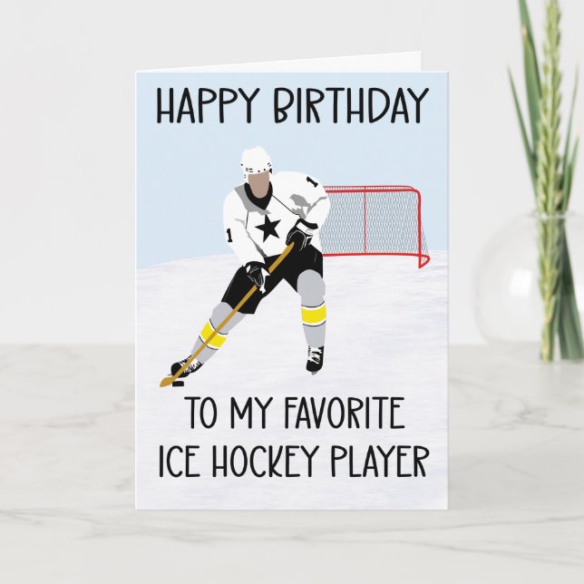 Födelsedag till Favorite Ice Hockey Player Kort (Framsida)
