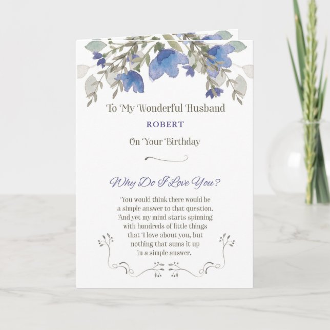 Födelsedag till Make personalisera med Namn Kort (Framsida)