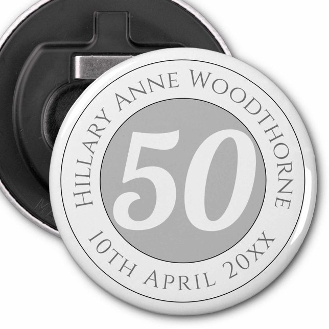 Födelsedag till minne av Namn, ålder och datum Flasköppnare (Skapare uppladdad)