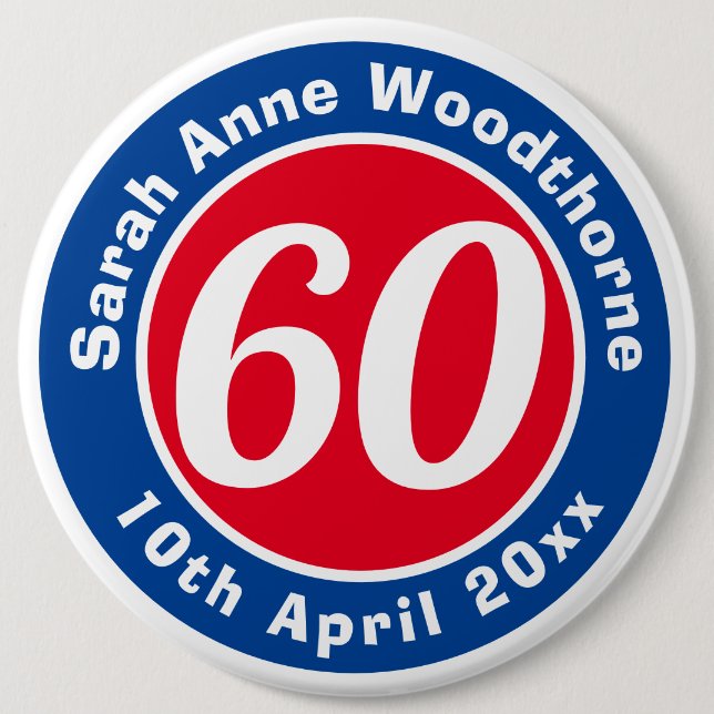 Födelsedag till minne av Namn, ålder och datum Knapp (Framsida)