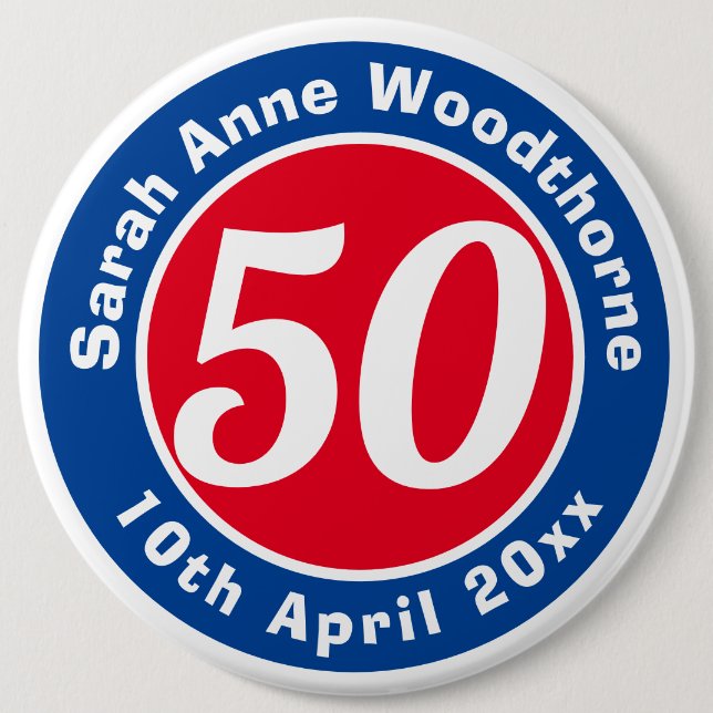 Födelsedag till minne av Namn, ålder och datum Knapp (Framsida)