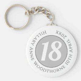 Födelsedag till minne av Namn, ålder och datum Nyckelring