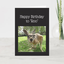 Födelsedag till Roo Roligt Kangaroo Australia Djur Kort