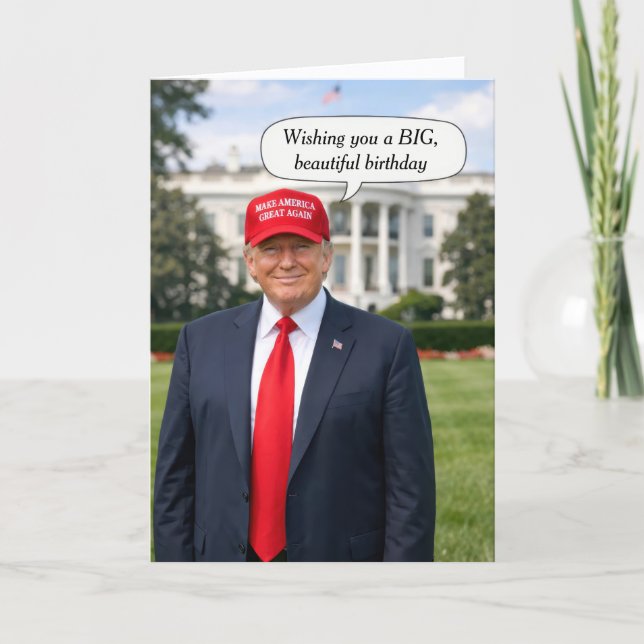 Födelsedag Trump Talarbubbla Kort (Framsida)