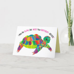 Födelsedag, Turtle Colorful Kaleidoskop Collection Kort