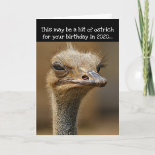 Födelsedag under 2020 Pandemi- Funny Ostrich Kort