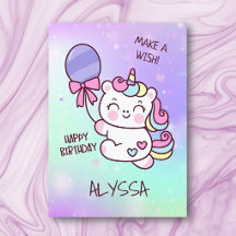 Födelsedag Unicorn! Barnkort Grattis på födelsedag