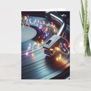 Födelsedag vändbar med Neon Musik noter Kort