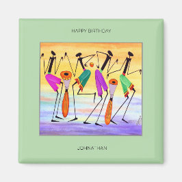 Födelsedag, vattenfärg Fantastisk Happity Magnet