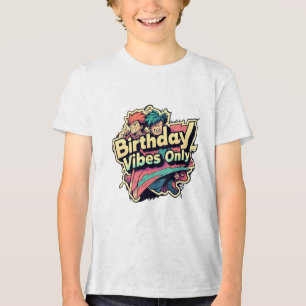 Födelsedag Vibes Endast Anime Stil-pojkar T Shirt