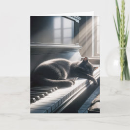 Födelsedag vid Napping på Piano Nycklar Kort