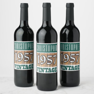Födelsedag Vin 1957 Vinflaska Etikett