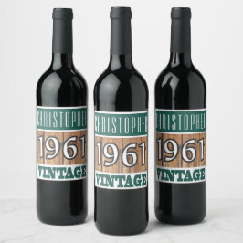 Födelsedag Vin 1961 Vinflaska Etikett