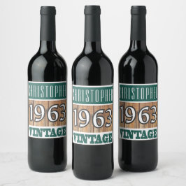 Födelsedag Vin 1963 Vinflaska Etikett