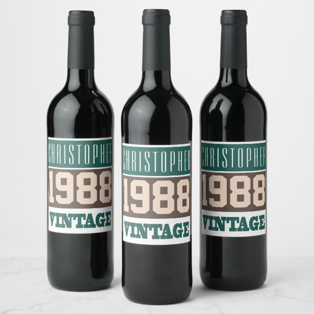 Födelsedag Vin 1988 Vinflaska Etikett (Flaskor)