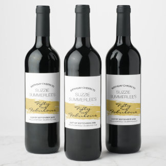 Födelsedag Vinflaska Etikett