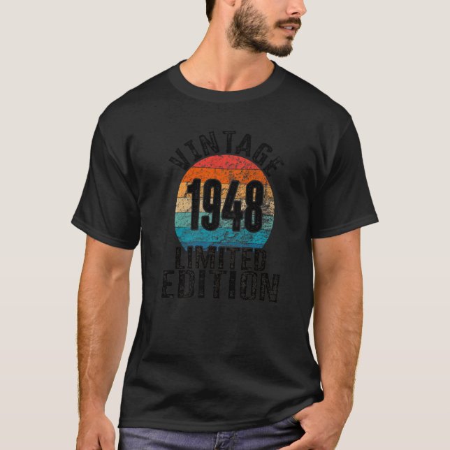 Födelsedag vintage 1948, dag t shirt (Framsida)