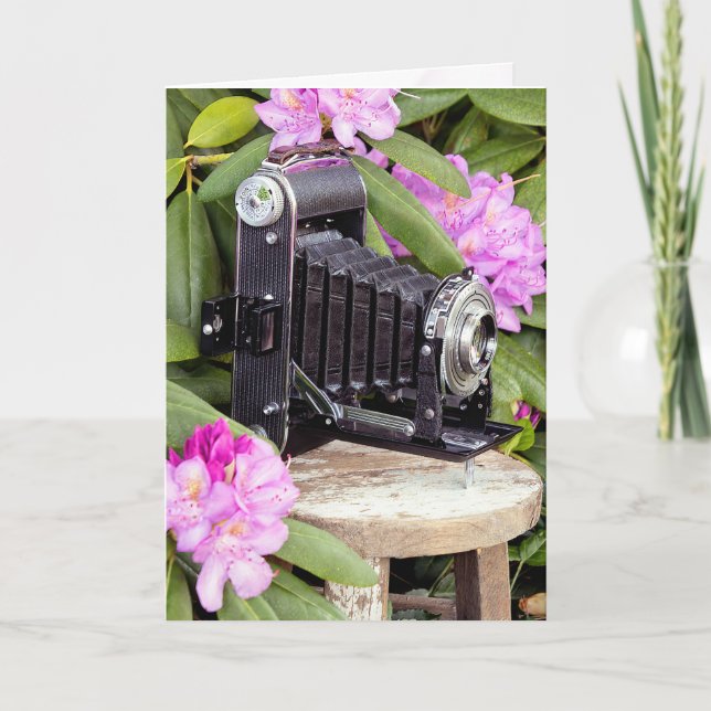 Födelsedag Vintage Bellows Camera Kort (Framsida)