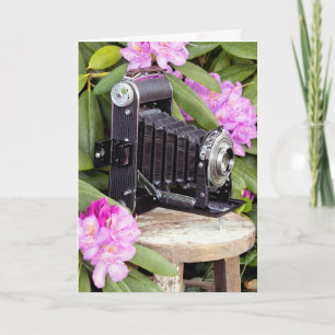 Födelsedag Vintage Bellows Camera Kort