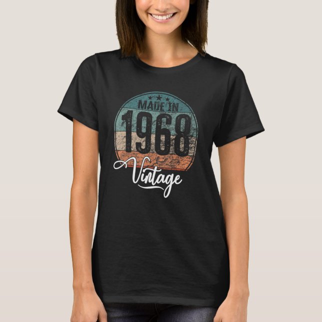 Födelsedag vintage födelseår 1968 födelsedag t shirt (Framsida)