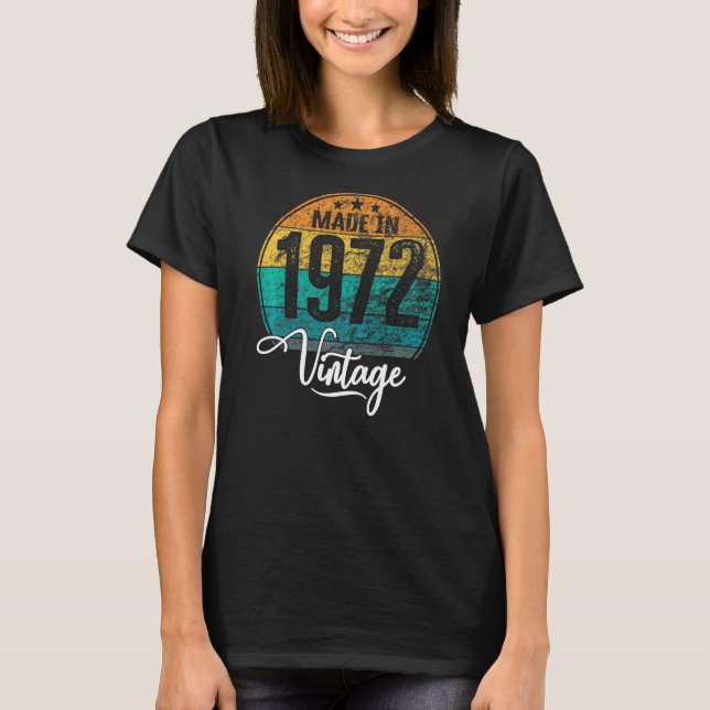Födelsedag vintage födelseår 1972 födelsedag t shirt (Framsida)