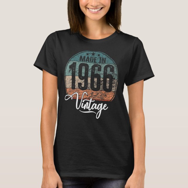 Födelsedag Vintage Födelsedag 1966 Födelsedatum 19 T Shirt (Framsida)