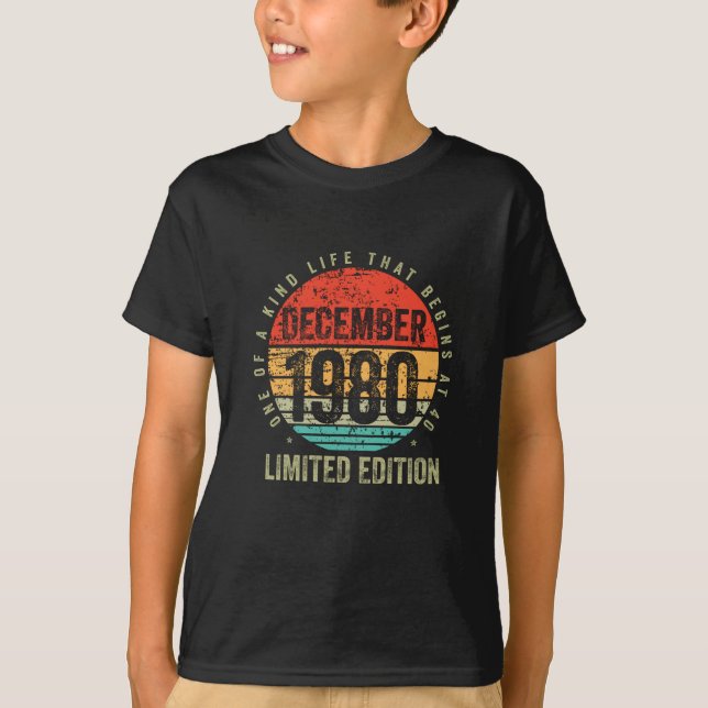 Födelsedag - Vintagen december 1980 T Shirt (Framsida)