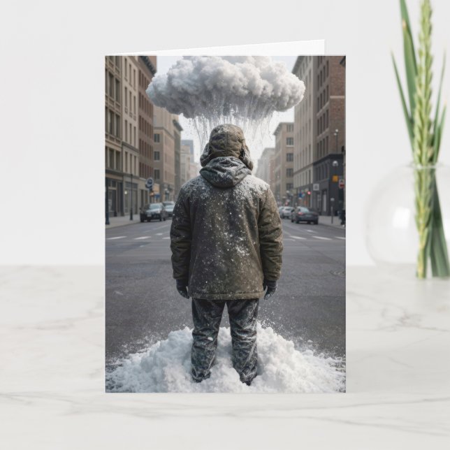 Födelsedag Vinter Humor Snö Moln Kort (Framsida)