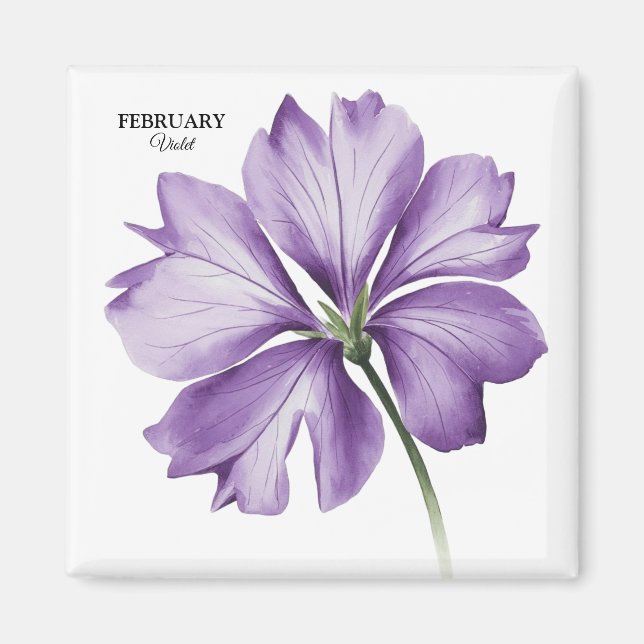 Födelsedag: Violet Personlig Gift Magnet (Framsidan)