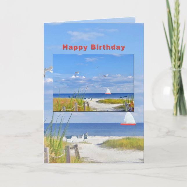 Födelsedag, visitkort och havsytevykort kort (Framsida)