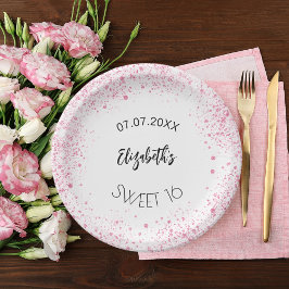 Födelsedag vit rosa glitter flicka namn