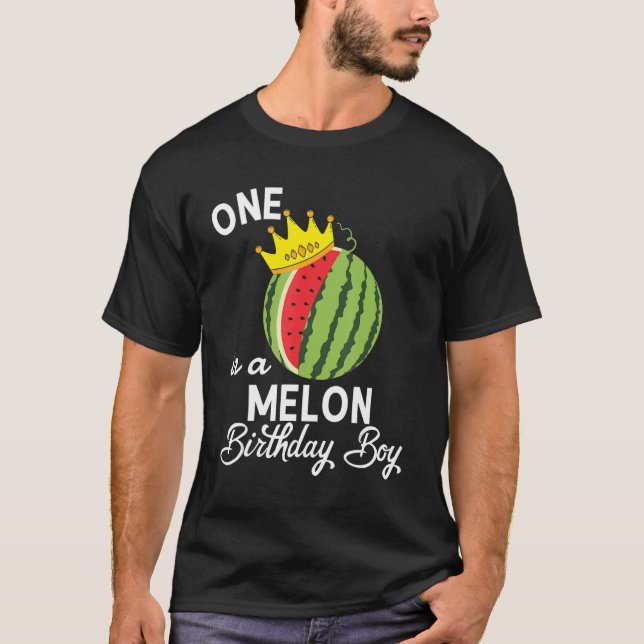 Födelsedag Watermelon Birthday Boy One i Melon B T Shirt (Framsida)
