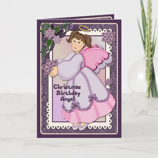 Födelsedagängel - Verseinsida Helgkort (Framsida)