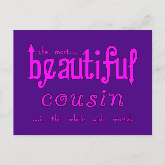 Födelsedagar Party jul: Vackra kusin Helg Vykort (Framsida)