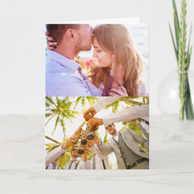 Födelsedagarkort, 2 foto med Kant Tack Kort (Framsida)