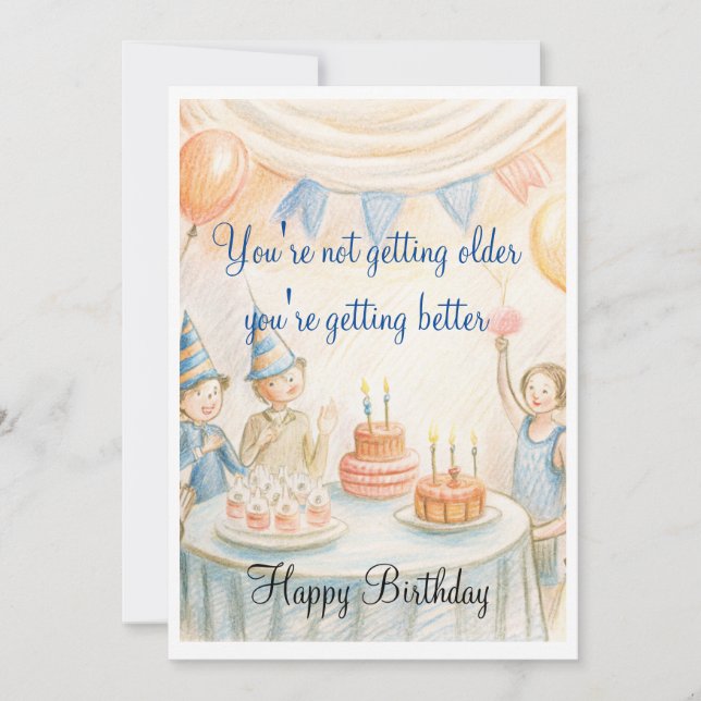 Födelsedagarkort för inbjudan (Framsida)