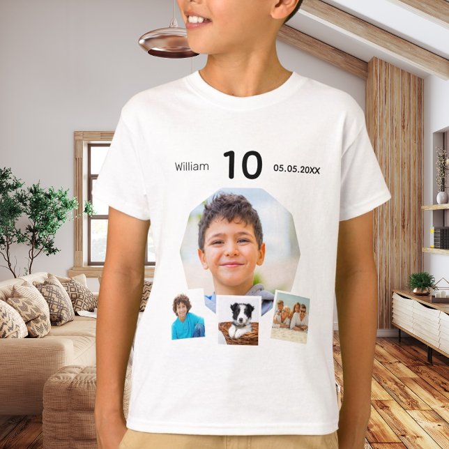 Födelsedagars fotokollage i namn t shirt (Skapare uppladdad)