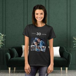 Födelsedagars namn-fotokollage t shirt