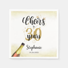 Födelsedagarskript TILL # ÅR Svart Guld Pappersservett