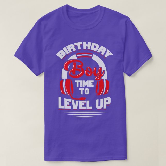 Födelsedagartid att jämna upp sig t shirt (Design framsida)