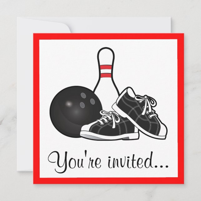 Födelsedagbowlingparty Inbjudningar (Framsida)