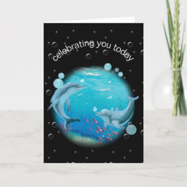 Födelsedagdelfiner på planeten kort