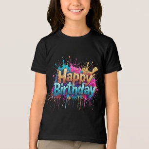 Födelsedagekonst - färgade Grattis på födelsedagen T Shirt