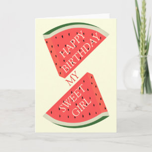 Födelsedagekortet Tasty Watermelon - Min söta flic Kort