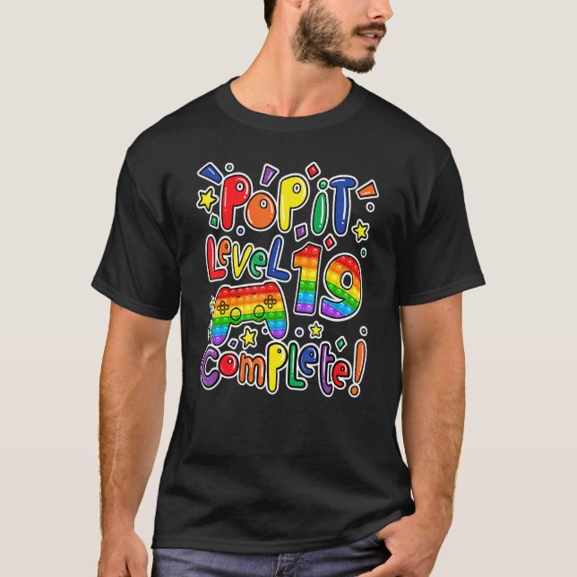 Födelsedageljejsare 19 Fullständig Pop IT Fidget T Shirt (Framsida)