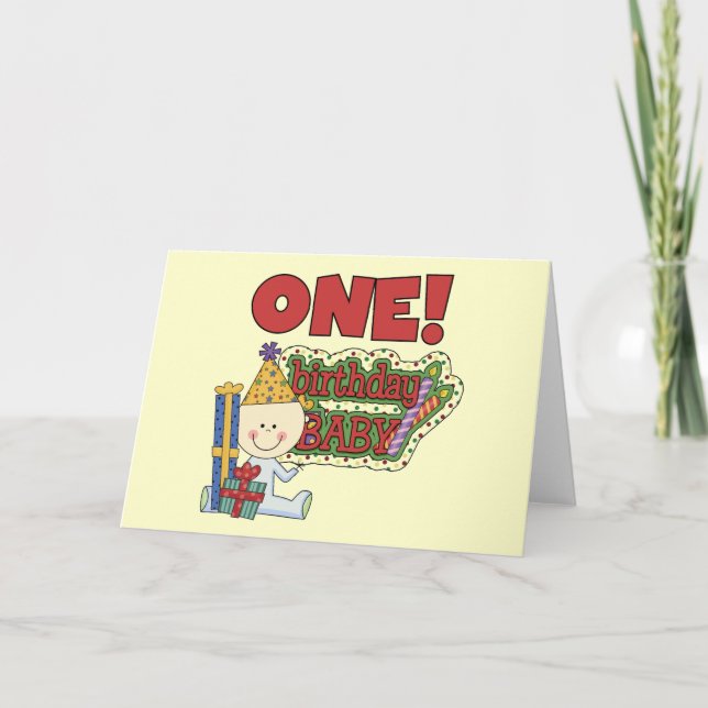 Födelsedagen Baby 1:a födelsedag Tshirts och Gifts Kort (Framsida)