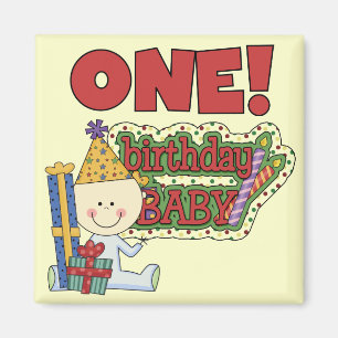 Födelsedagen Baby 1:a födelsedag Tshirts och Gifts Magnet