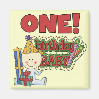 Födelsedagen Baby 1:a födelsedag Tshirts och Gifts Magnet