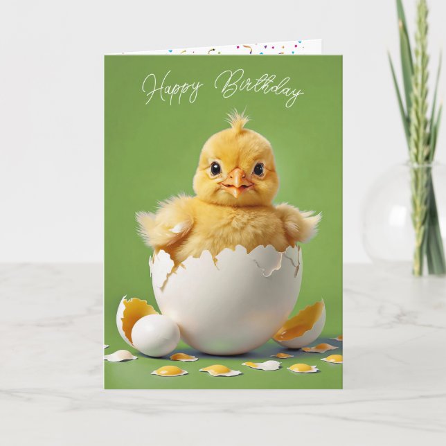 Födelsedagen Baby Chick Kort (Framsida)